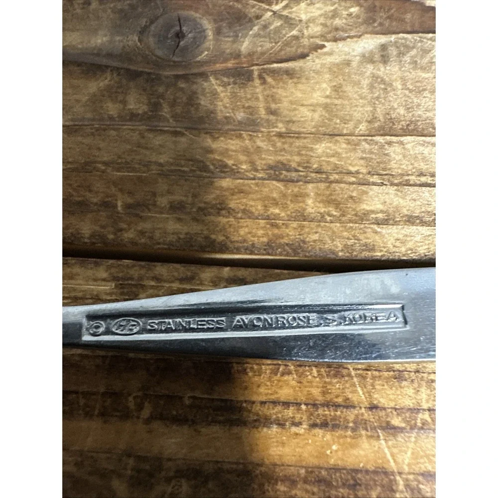 Hanford Forge Stainless AVON ROSE‎ Flatware BUTTER KNIFE & SUGAR SPOON Korea MCM